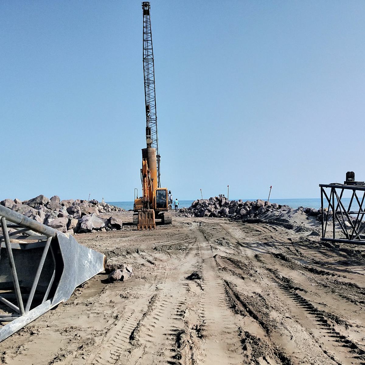 Drilling rig on an investigation site