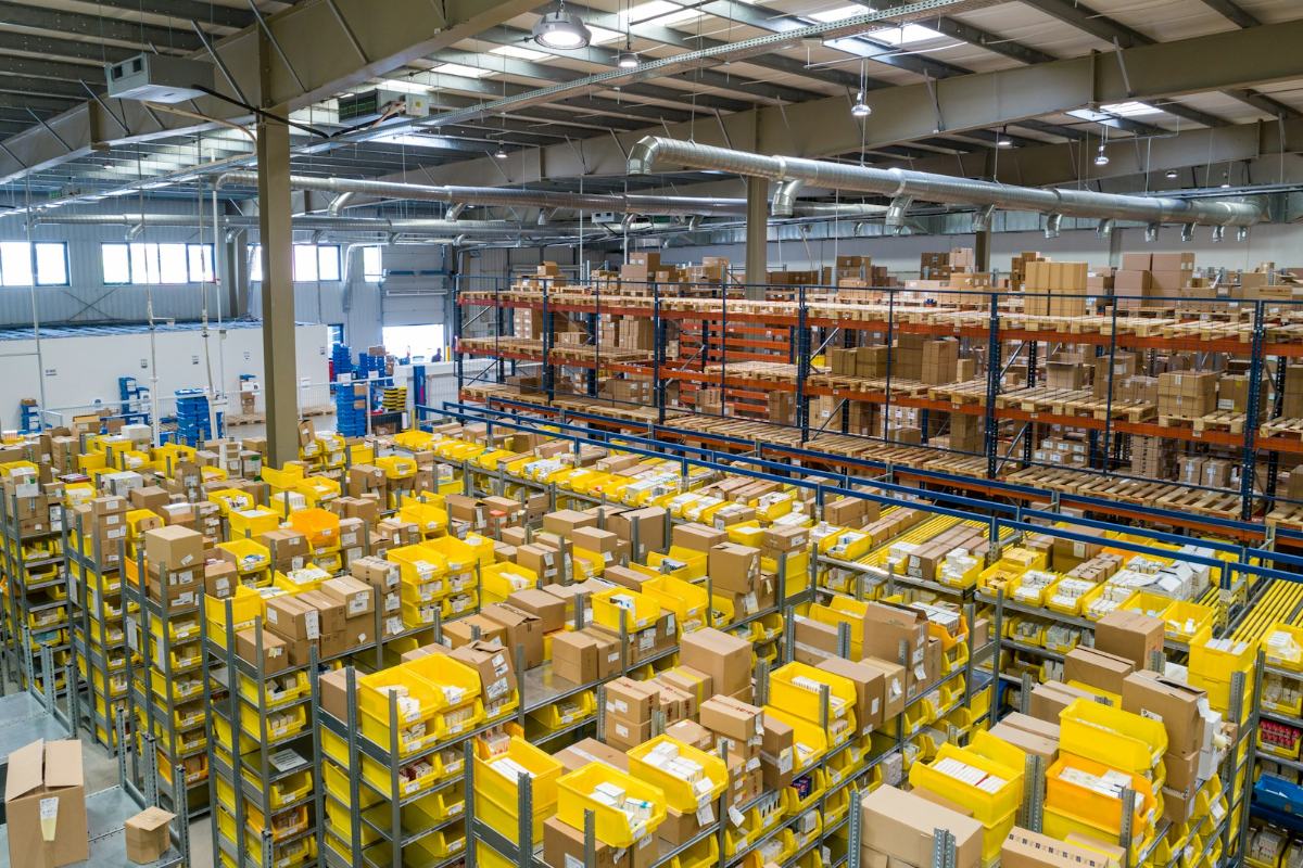 Interior of a large industrial warehouse